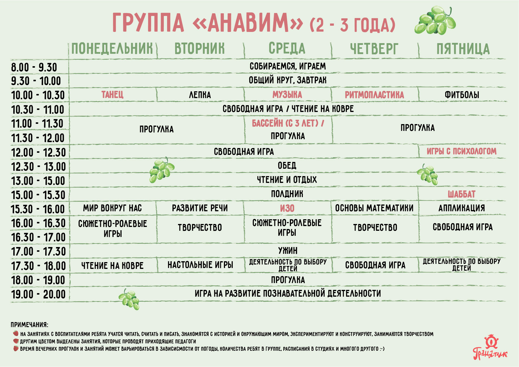 Расписание группы россии